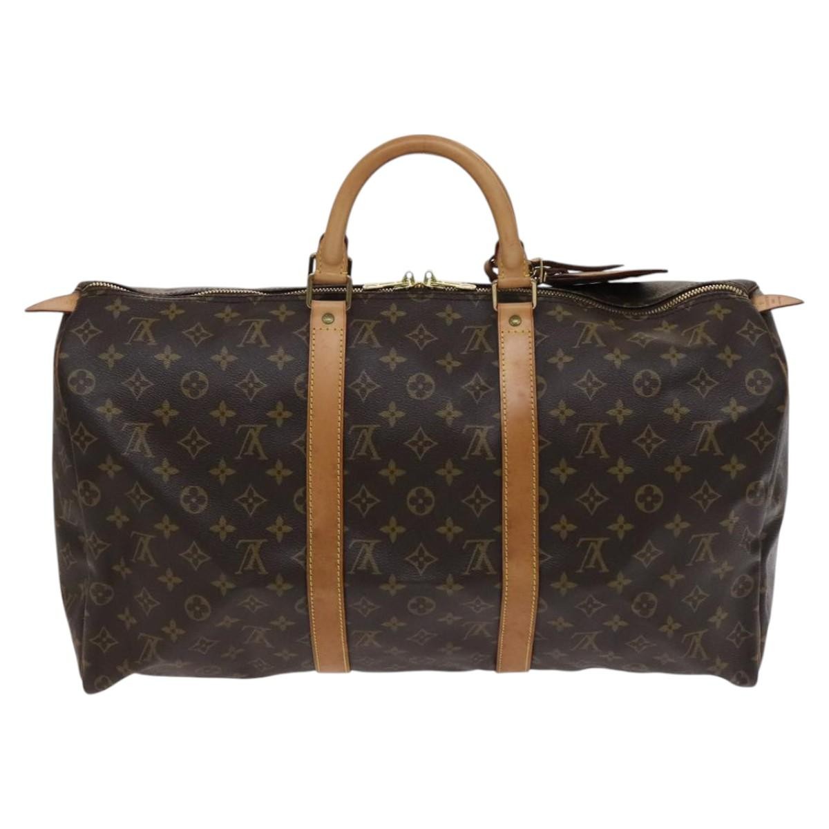 Louis Vuitton Keepall Bag Monogram Canvas Brown Canvas Bag (Pre-Owned)