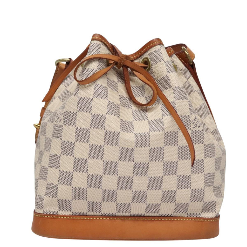 Louis Vuitton Noe Shoulder Bag Damier Azur White Canvas Shoulder Bag Bag (Pre-Owned)