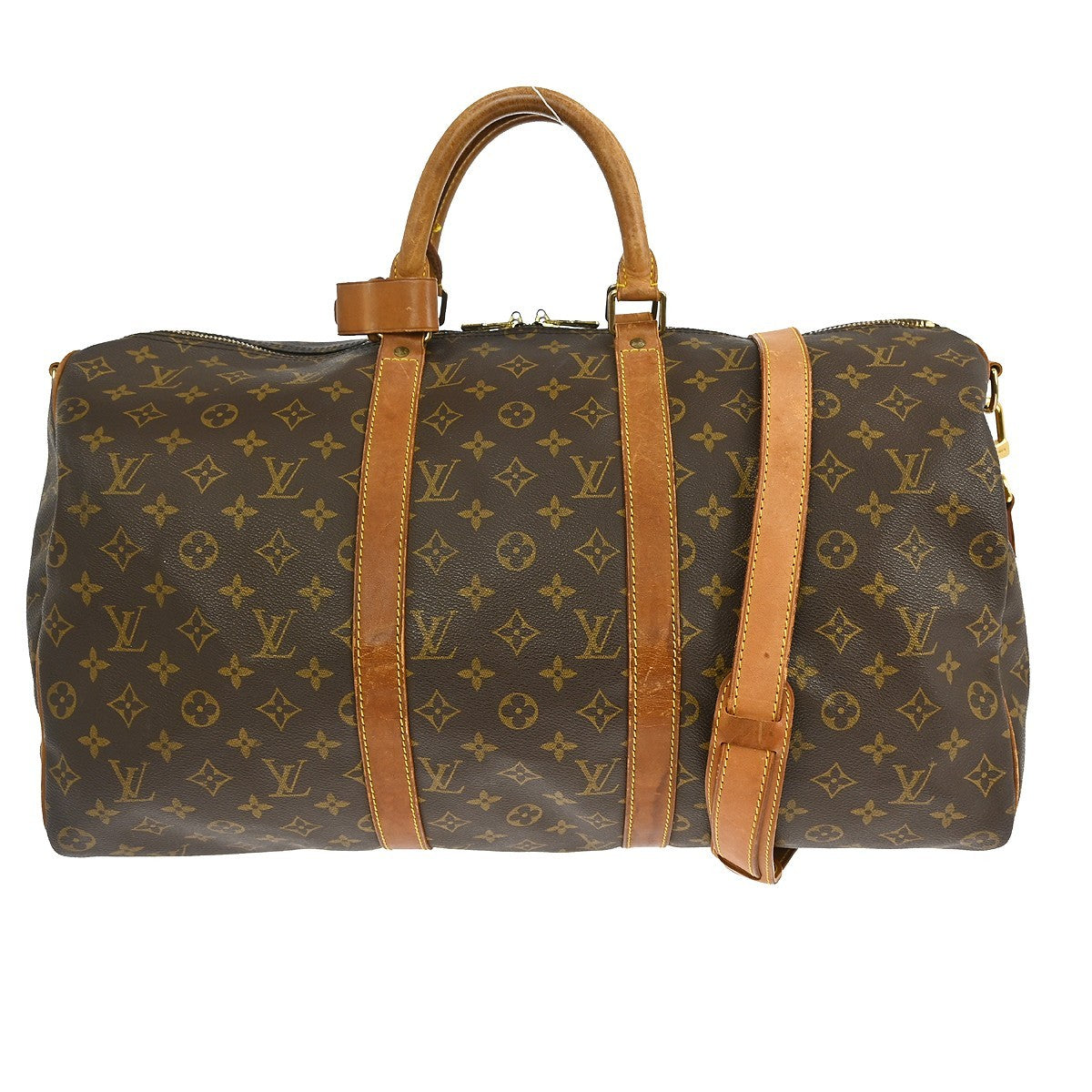 Louis Vuitton Keepall Bandouliere Bag Monogram Canvas Brown Canvas Travel Bag Bag (Pre-Owned)