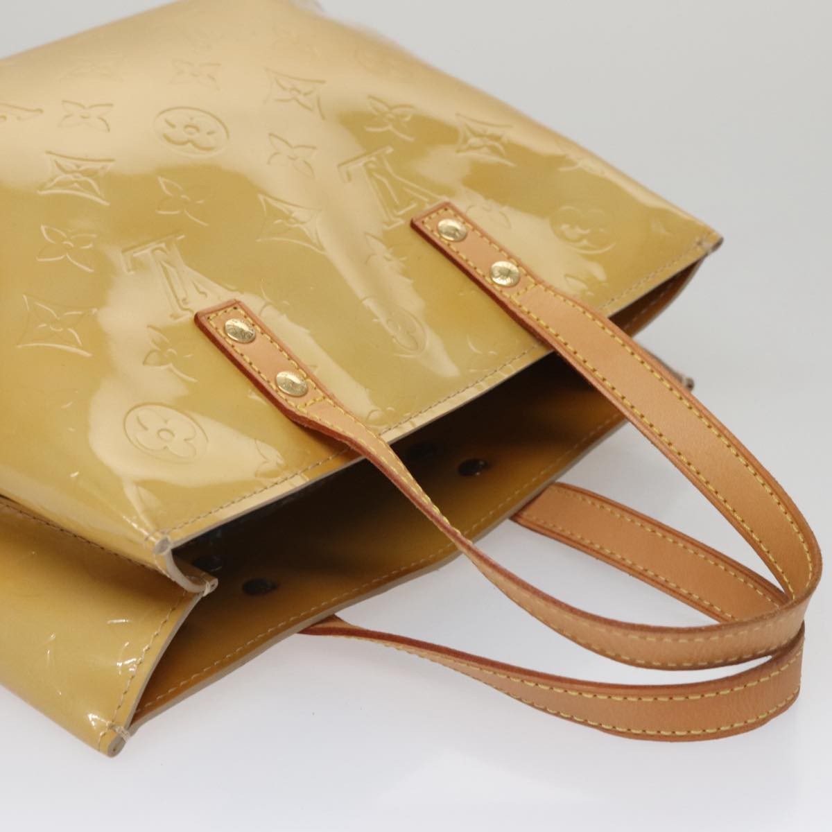 Louis Vuitton Reade Handbag Monogram Vernis Beige Patent_Leather Handbag (Pre-Owned)