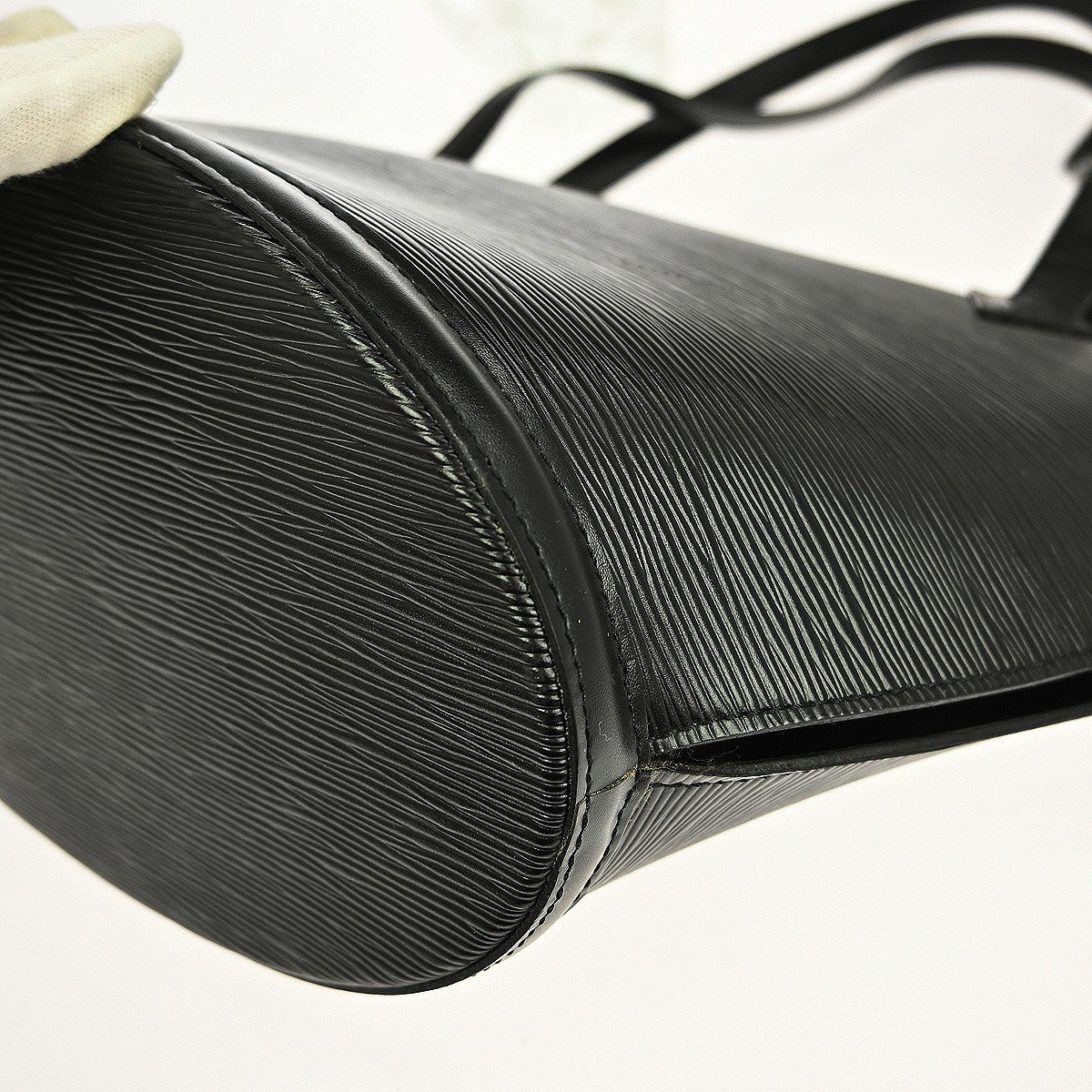 Louis Vuitton Saint Jacques Handbag Epi Leather Black Leather Shoulder Bag Bag (Pre-Owned)