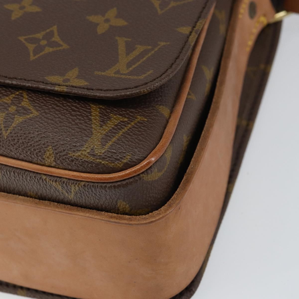 Louis Vuitton Cartouchiere Handbag Monogram Canvas Brown Canvas Shoulder Bag Bag (Pre-Owned)