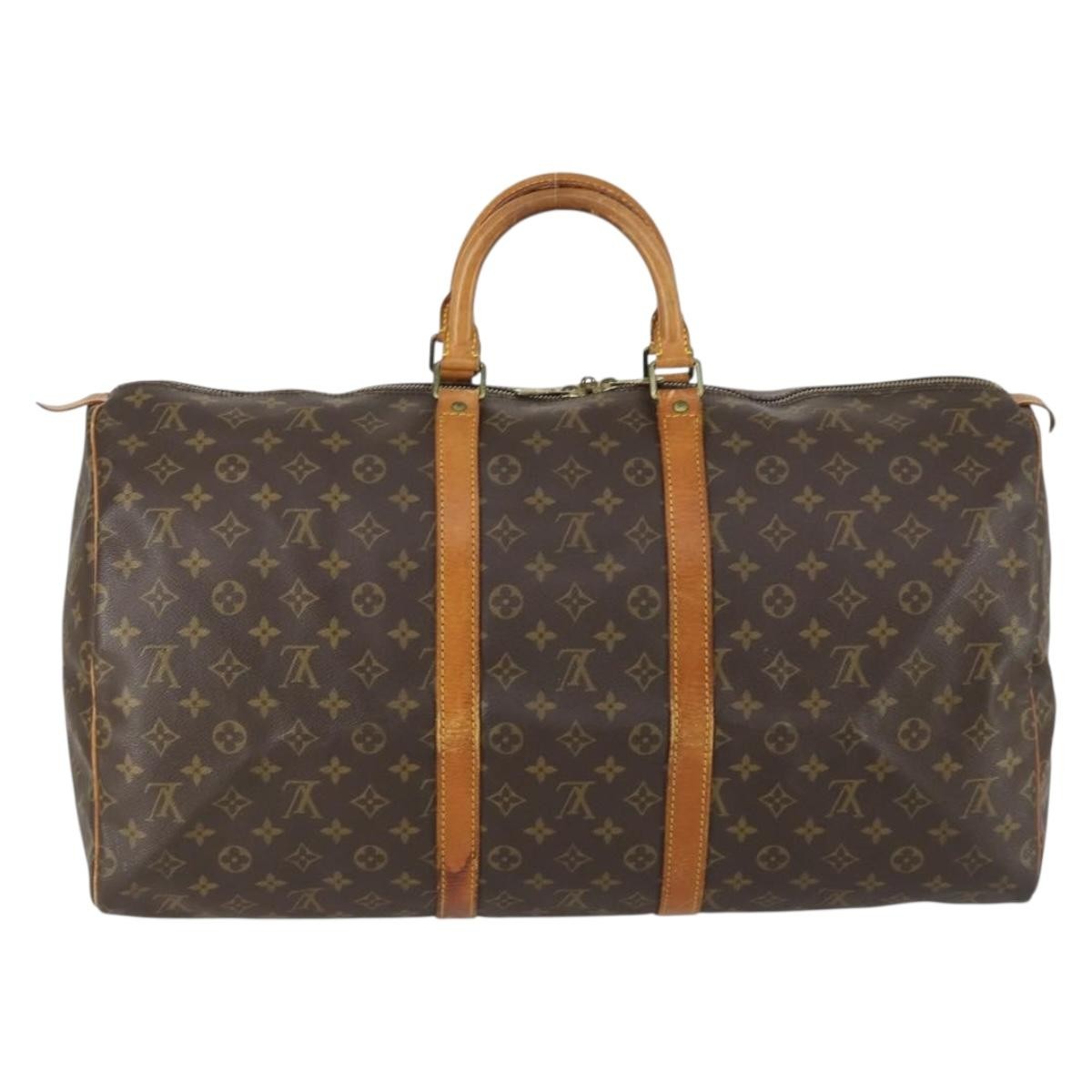 Louis Vuitton Keepall Bag Monogram Canvas Brown Canvas Travel Bag Bag (Pre-Owned)