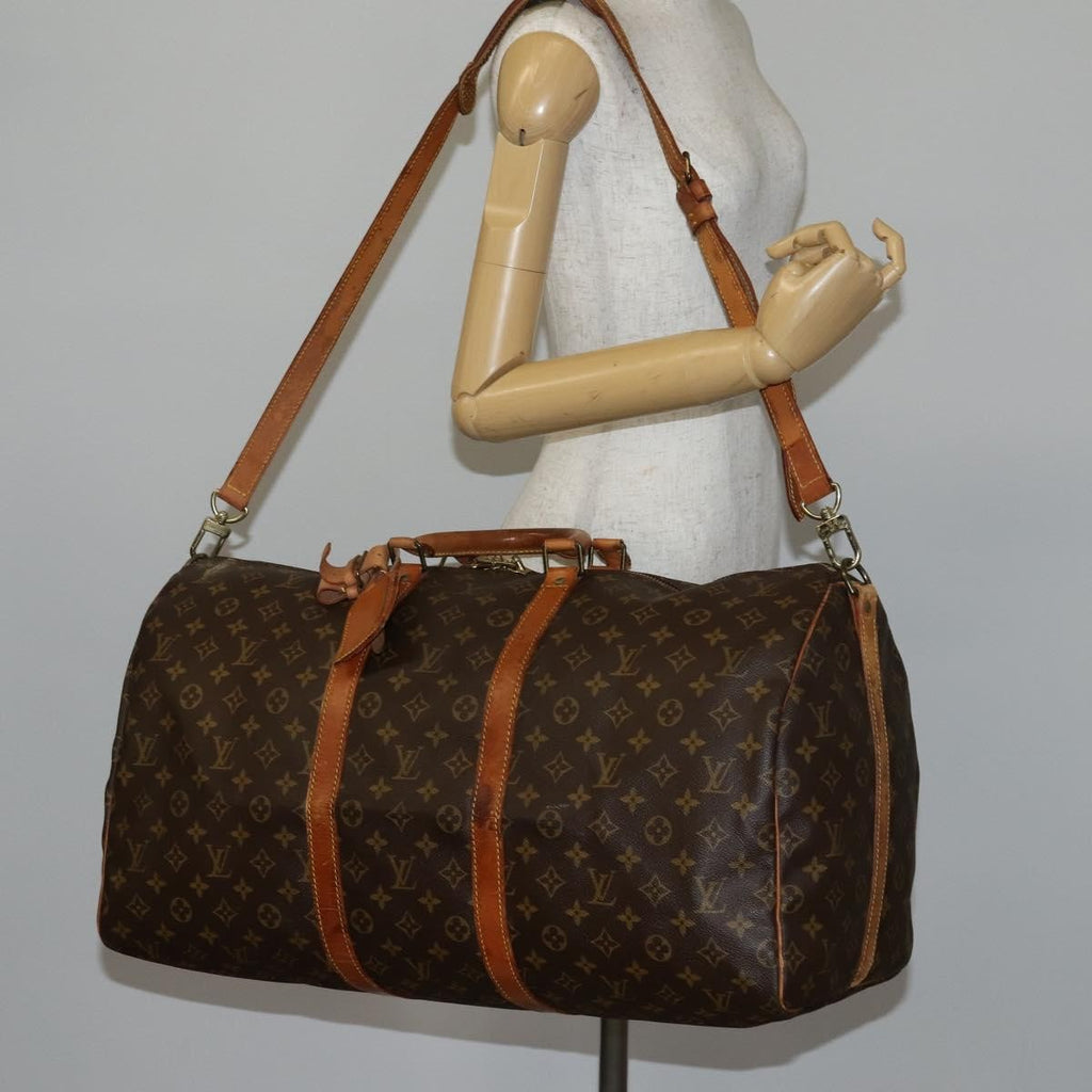 Louis Vuitton Keepall Bandouliere Bag Monogram Canvas Brown Canvas Travel Bag Bag (Pre-Owned)
