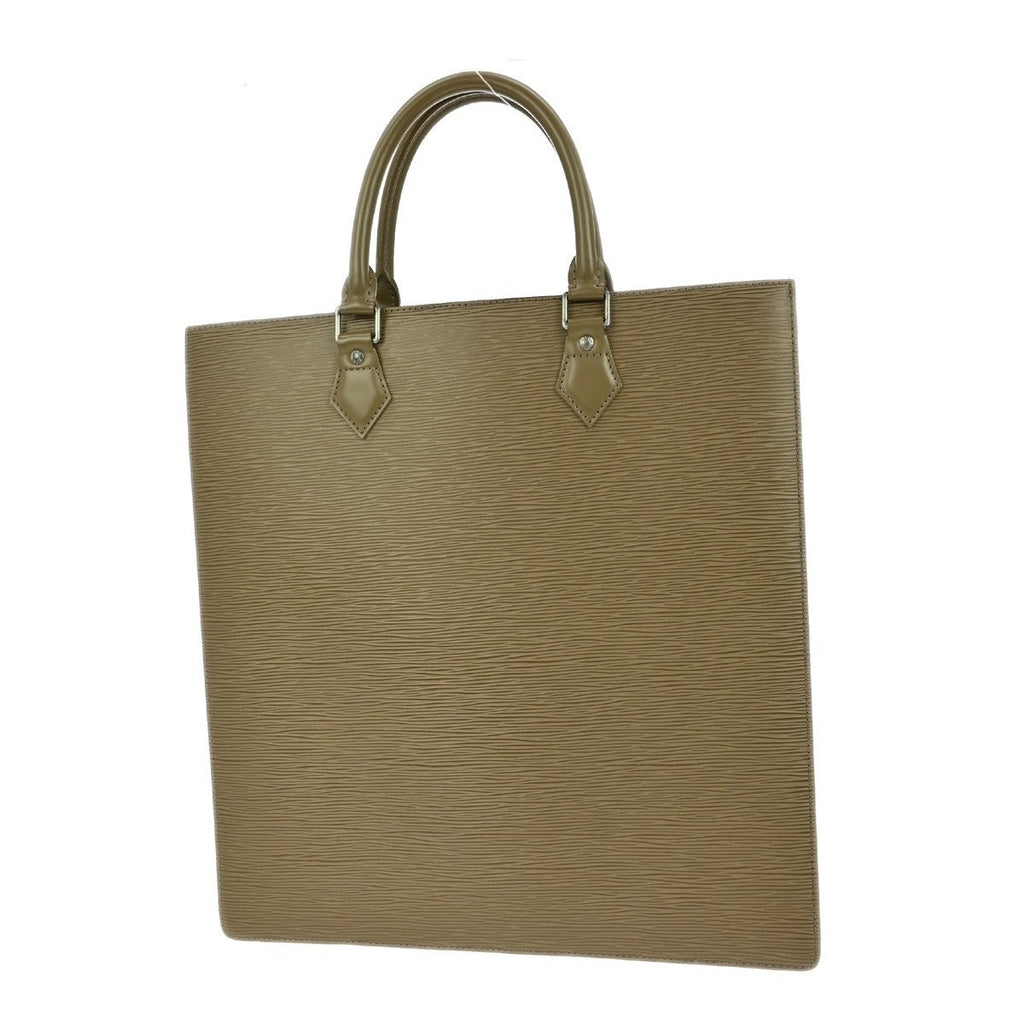 Louis Vuitton Sac Plat Bag Epi Leather Gray Leather Handbag (Pre-Owned)