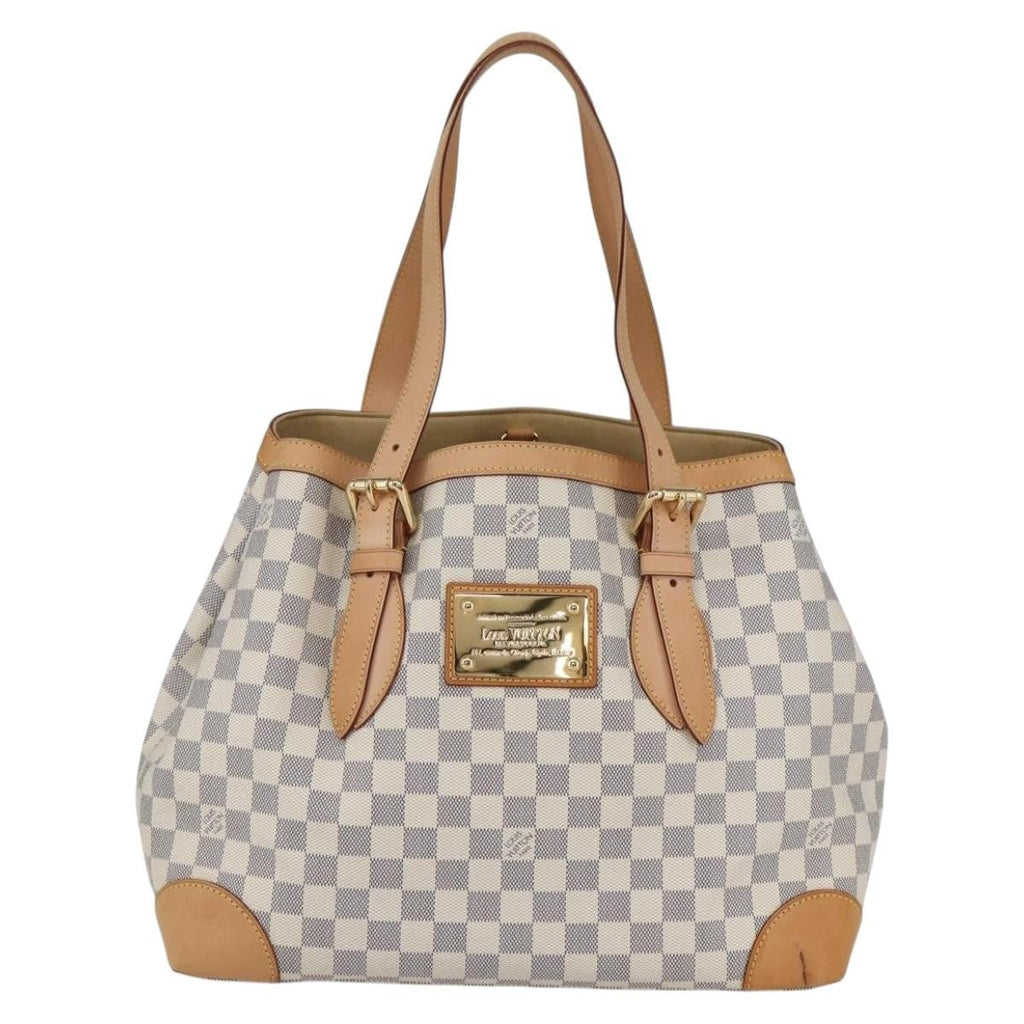 Louis Vuitton Hampstead Handbag Damier White Canvas Tote Bag Bag (Pre-Owned)