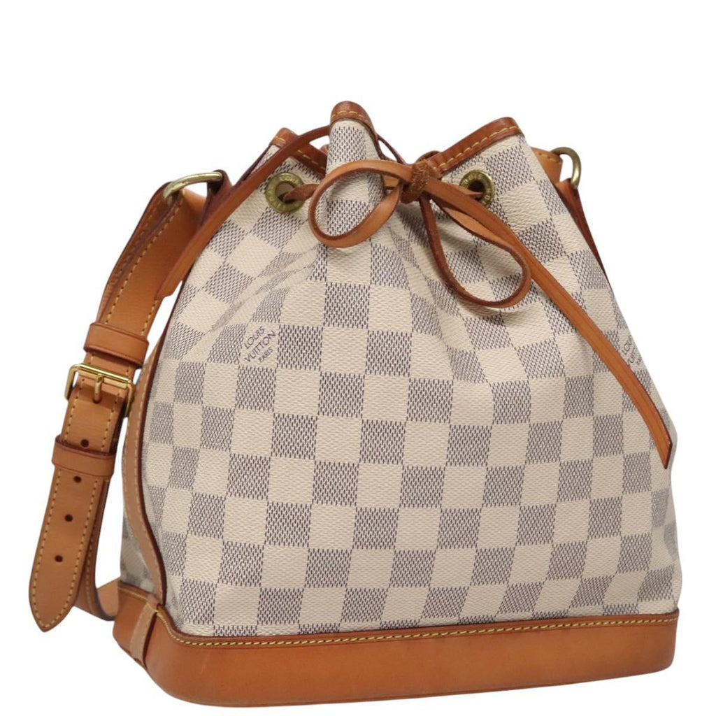 Louis Vuitton Noe Shoulder Bag Damier Azur White Canvas Shoulder Bag Bag (Pre-Owned)