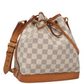 Louis Vuitton Noe Shoulder Bag Damier Azur White Canvas Shoulder Bag Bag (Pre-Owned)