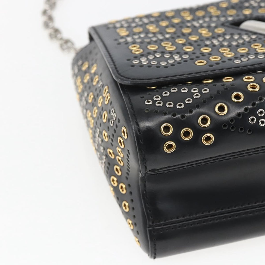 Louis Vuitton Twist Handbag Limited Edition Grommet Embellished Leather Black Leather Shoulder Bag Bag (Pre-Owned)