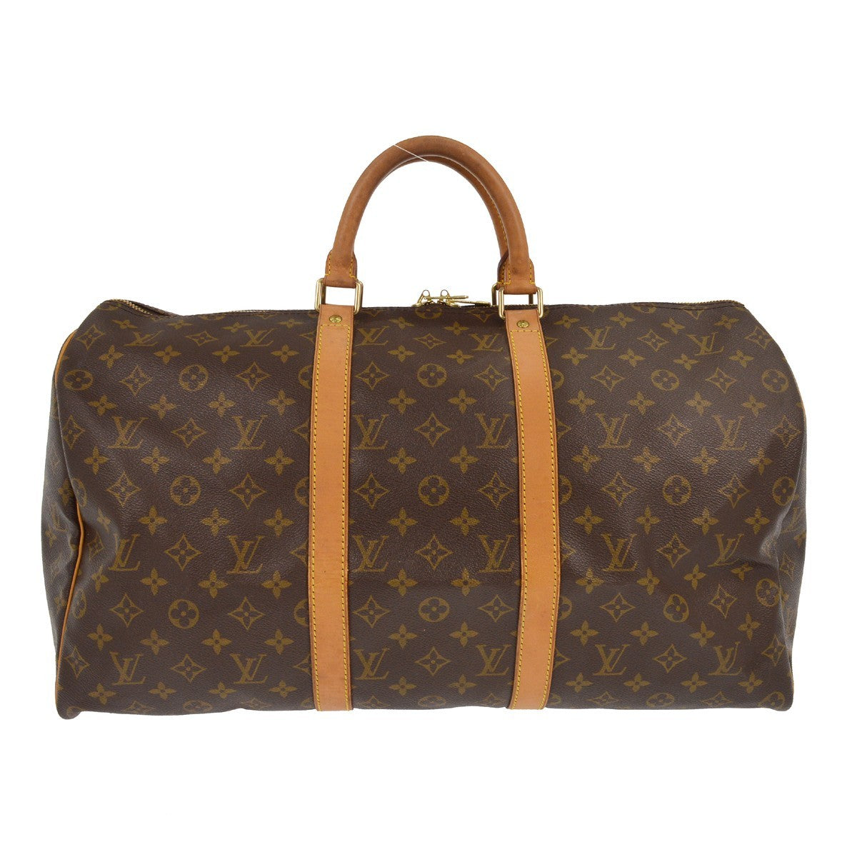 Louis Vuitton Keepall Bag Monogram Canvas Brown Canvas Travel Bag Bag (Pre-Owned)
