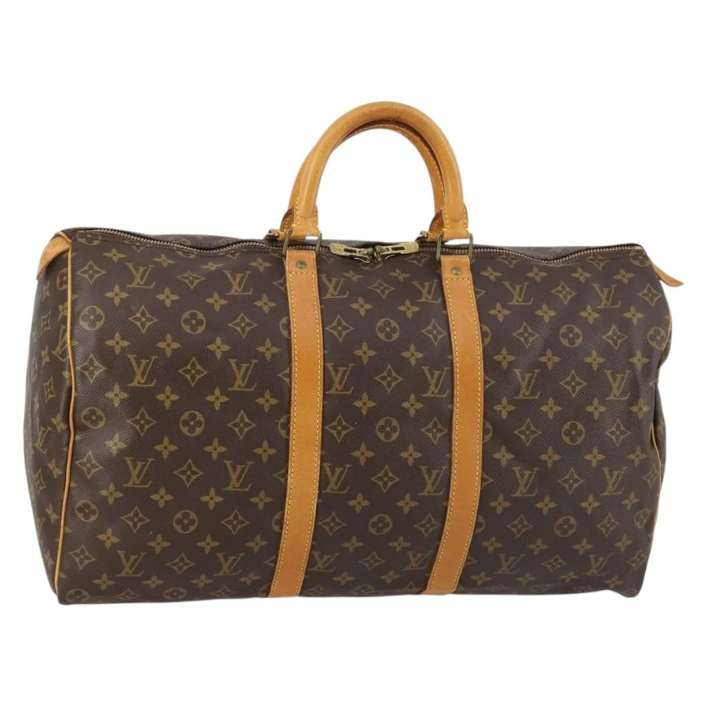Louis Vuitton Keepall Bag Monogram Canvas Brown Canvas Travel Bag Bag (Pre-Owned)