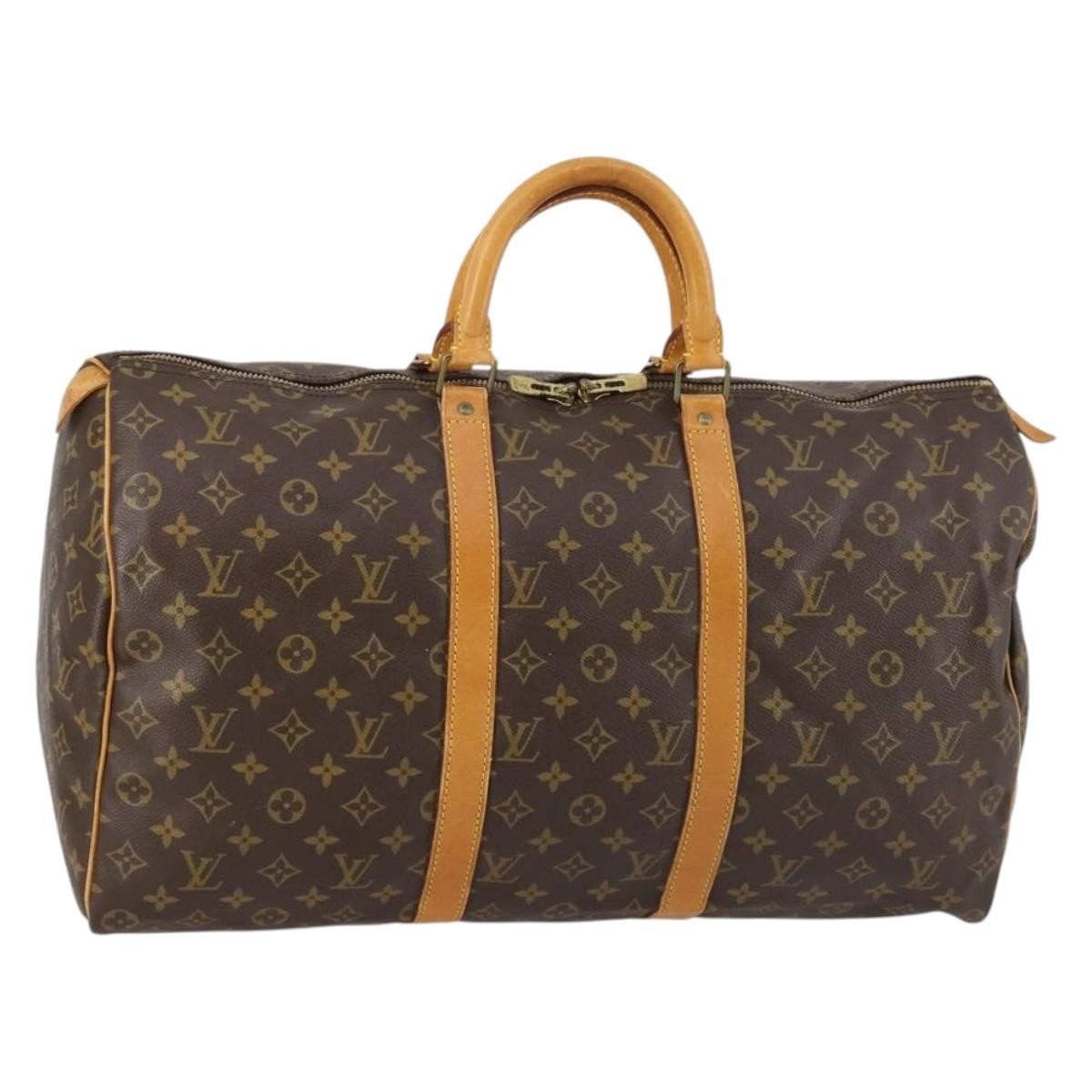 Louis Vuitton Keepall Bag Monogram Canvas Brown Canvas Travel Bag Bag (Pre-Owned)