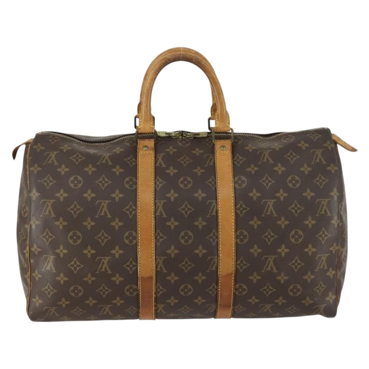 Louis Vuitton Keepall Bag Monogram Canvas Brown Canvas Travel Bag Bag (Pre-Owned)