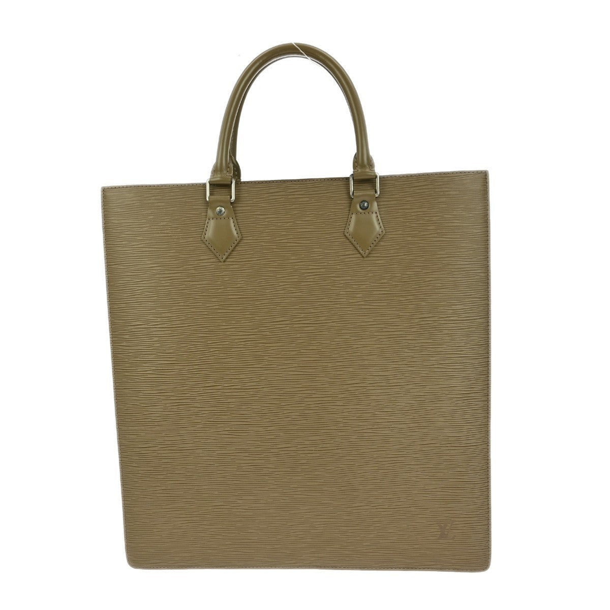 Louis Vuitton Sac Plat Bag Epi Leather Gray Leather Handbag (Pre-Owned)