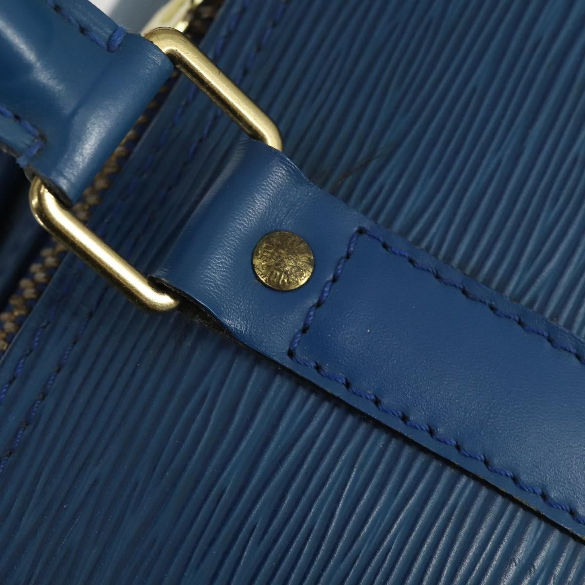 Louis Vuitton Keepall Bag Epi Leather Blue Leather Travel Bag Bag (Pre-Owned)