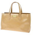 Louis Vuitton Wilshire Handbag Monogram Vernis Beige Patent_Leather Handbag (Pre-Owned)