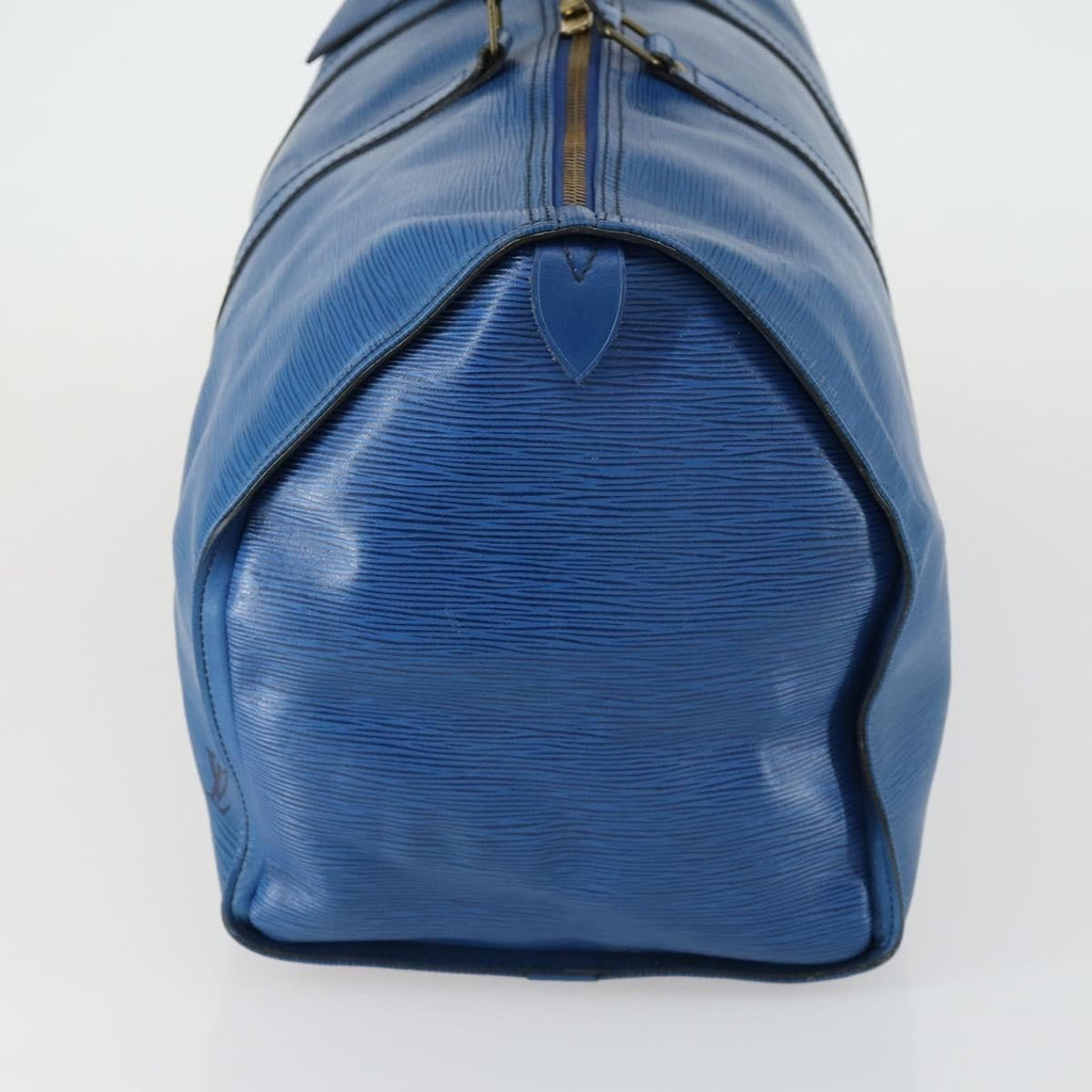 Louis Vuitton Keepall Bag Epi Leather Blue Leather Travel Bag Bag (Pre-Owned)