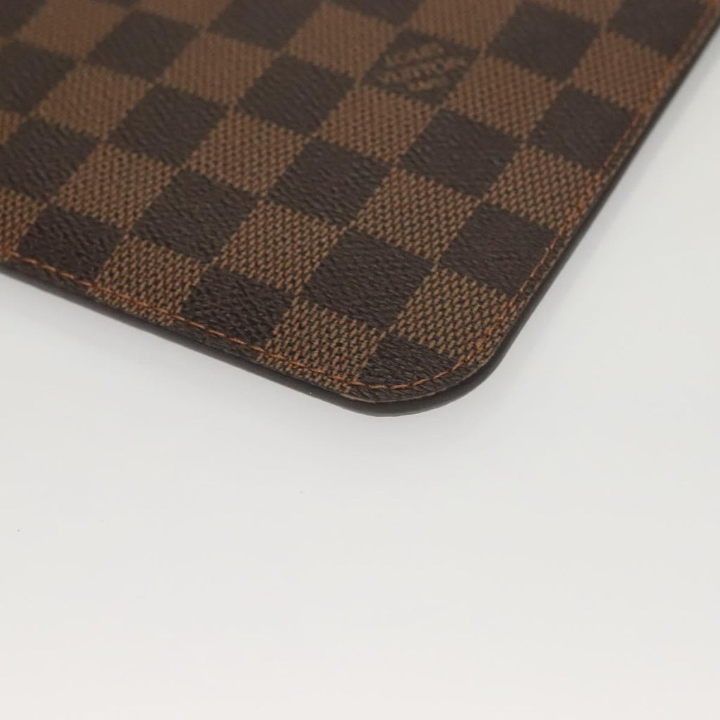 Louis Vuitton Neverfull Pochette Damier Brown Canvas Bag (Pre-Owned)