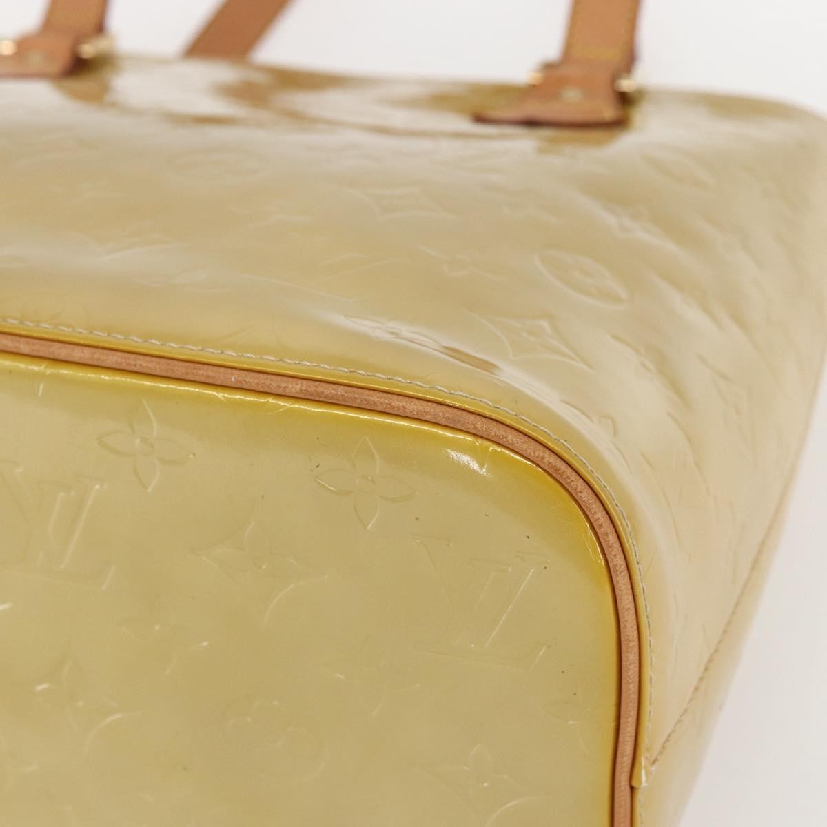 Louis Vuitton Houston Handbag Monogram Vernis Beige Patent_Leather Handbag (Pre-Owned)