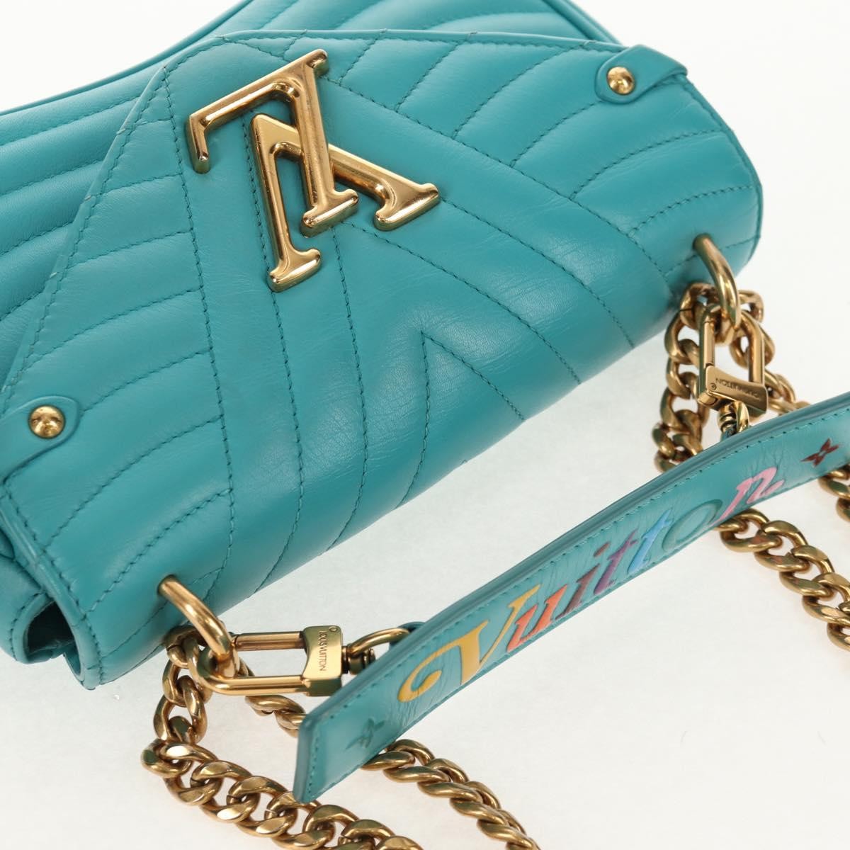 Louis Vuitton New Wave Chain Bag Quilted Leather Blue Leather Shoulder Bag Bag (Pre-Owned)