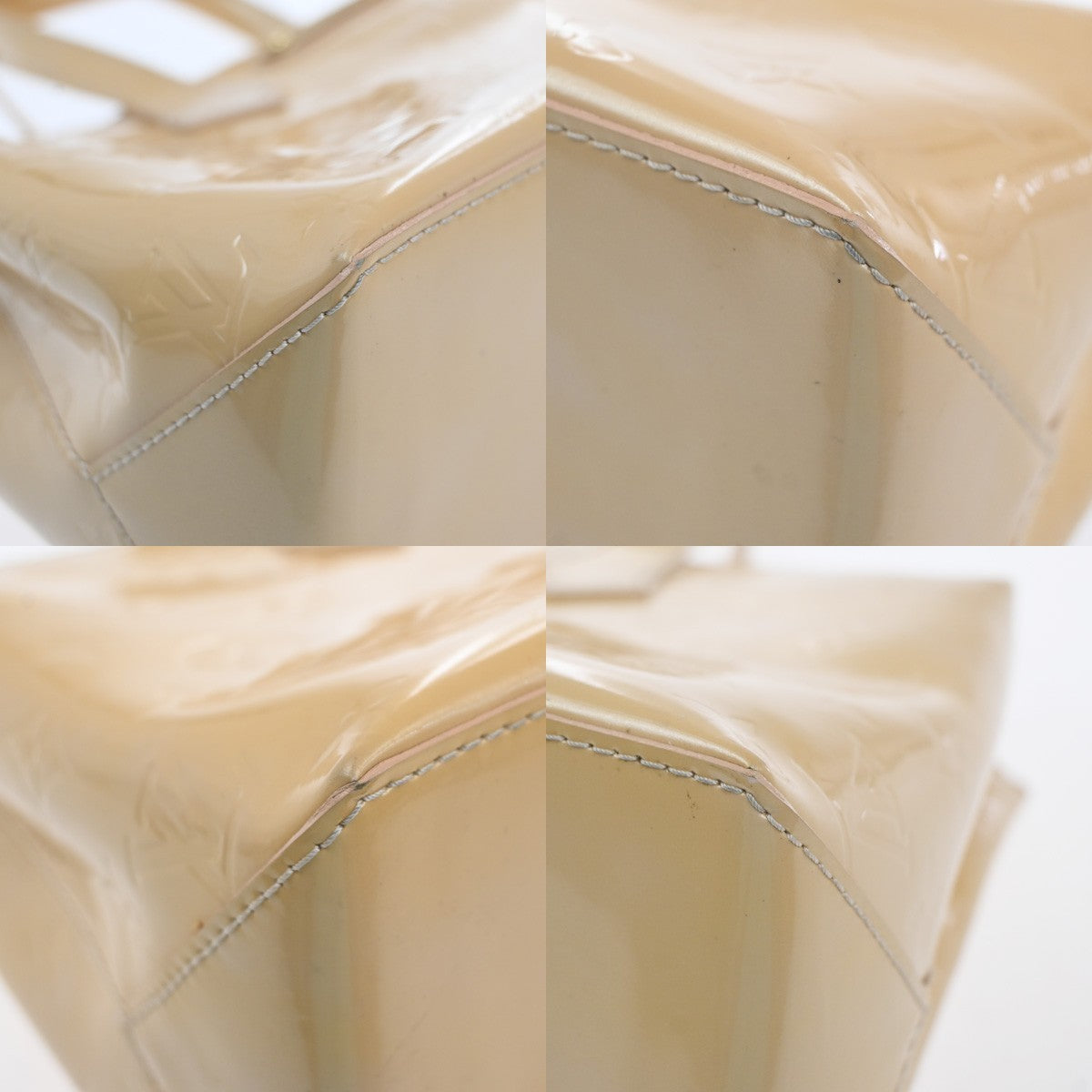 Louis Vuitton Wilshire Handbag Monogram Vernis Beige Patent_Leather Handbag (Pre-Owned)