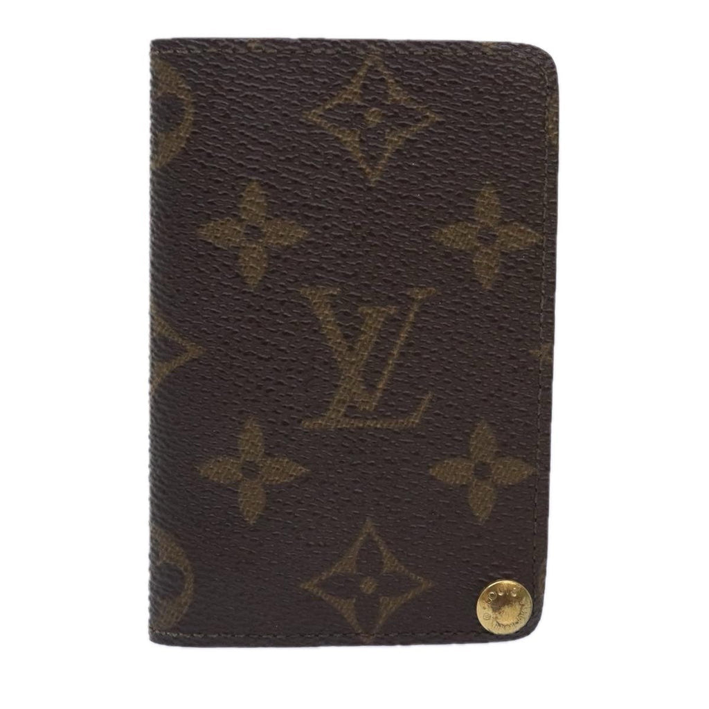 Louis Vuitton Porte Cartes Pression Card Case Monogram Canvas Brown Canvas Card Holders Accessory (Pre-Owned)