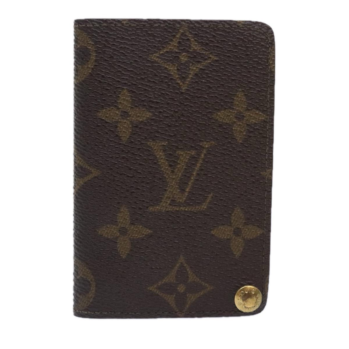 Louis Vuitton Porte Cartes Pression Card Case Monogram Canvas Brown Canvas Card Holders Accessory (Pre-Owned)