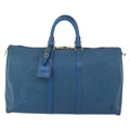 Louis Vuitton Keepall Bag Epi Leather Blue Leather Travel Bag Bag (Pre-Owned)
