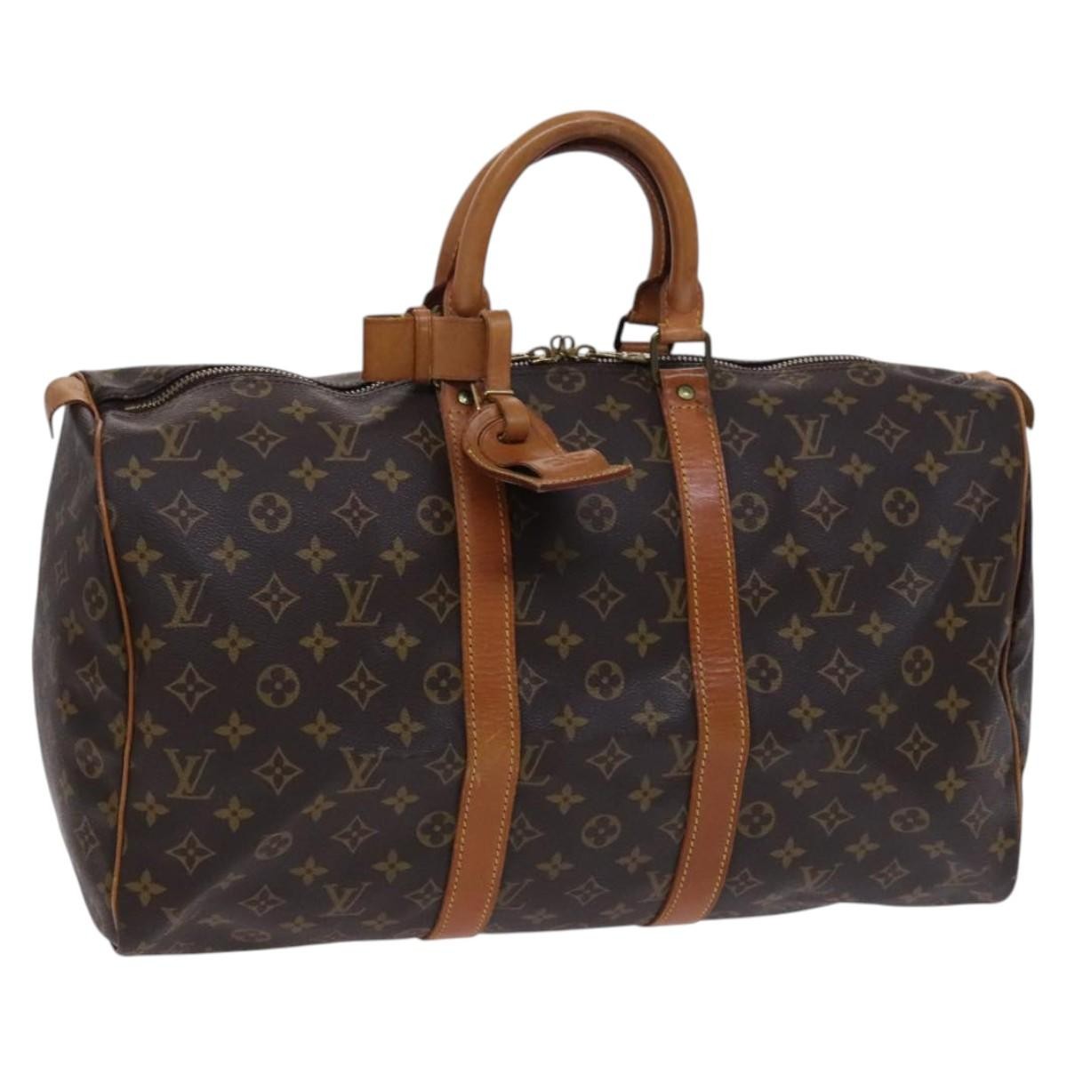 Louis Vuitton Keepall Bag Monogram Canvas Brown Canvas Travel Bag Bag (Pre-Owned)