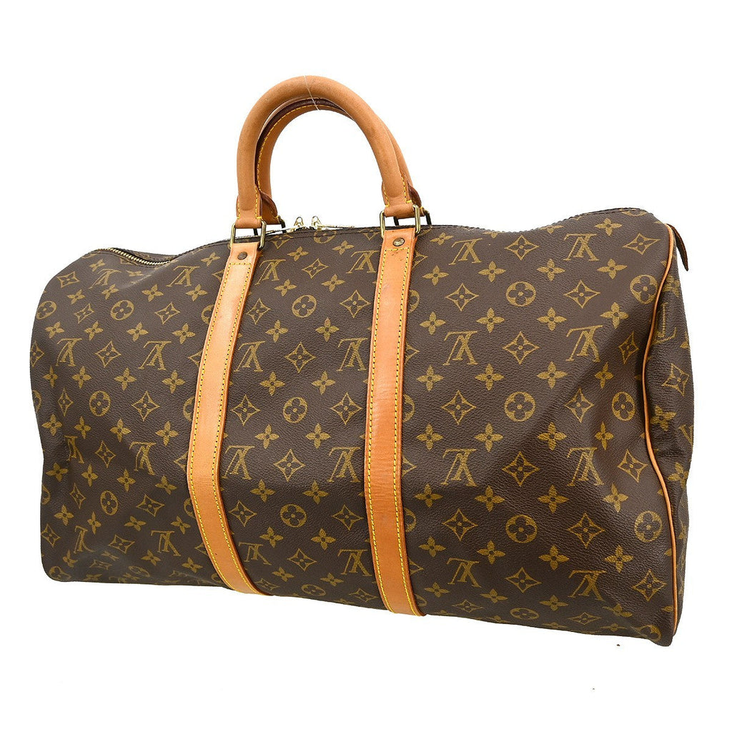 Louis Vuitton Keepall Bag Monogram Canvas Brown Canvas Travel Bag Bag (Pre-Owned)