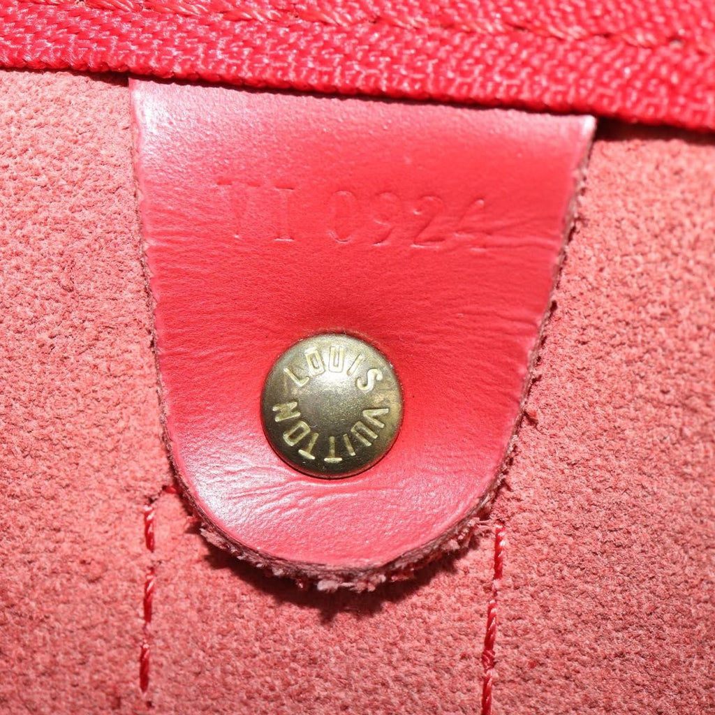 Louis Vuitton Keepall Bag Epi Leather Red Leather Travel Bag Bag (Pre-Owned)