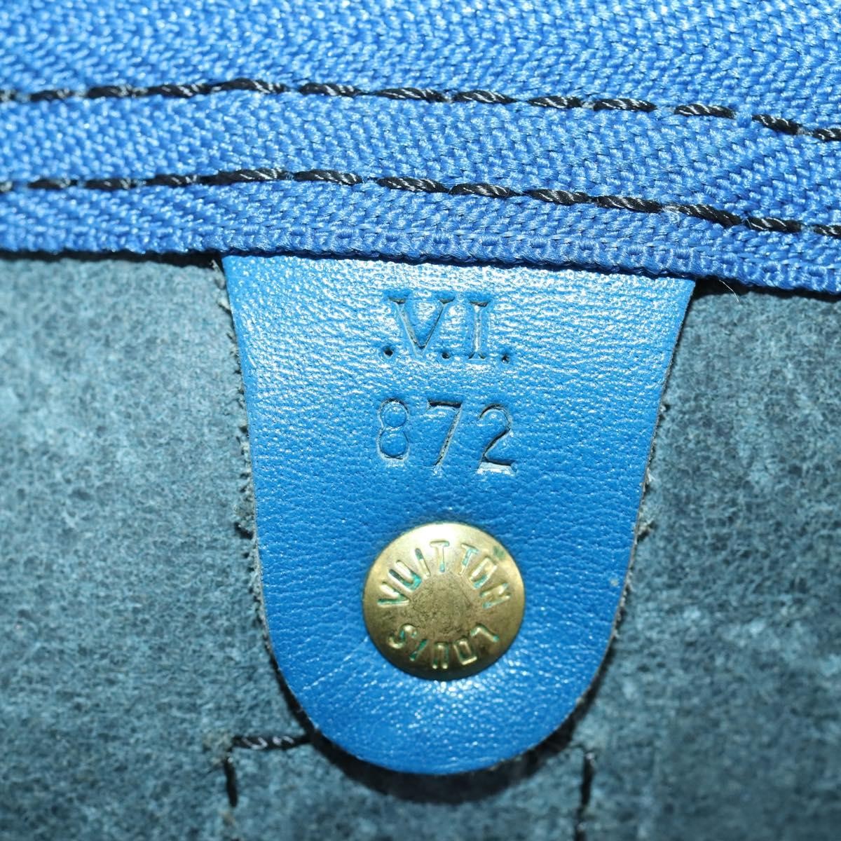 Louis Vuitton Keepall Bag Epi Leather Blue Leather Travel Bag Bag (Pre-Owned)