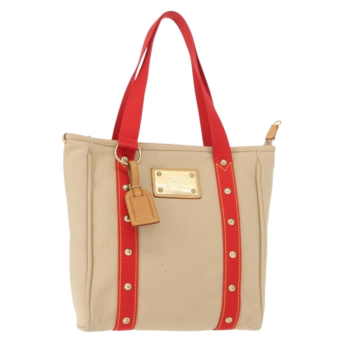 Louis Vuitton Antigua Tote Canvas Beige Canvas Tote Bag Bag (Pre-Owned)