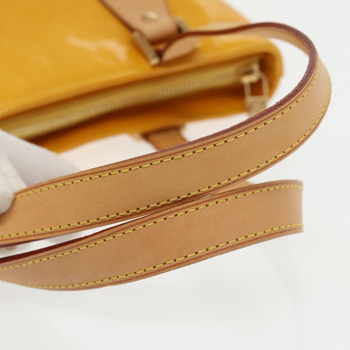 Louis Vuitton Houston Handbag Monogram Vernis Yellow Patent_Leather Bag (Pre-Owned)