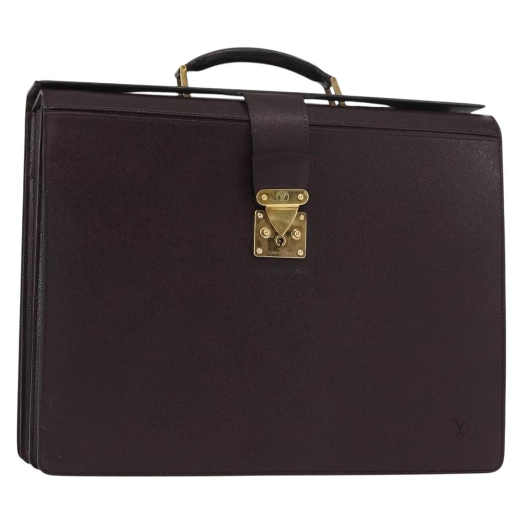 Louis Vuitton Pilot Briefcase Taiga Leather Brown Leather Briefcase Bag (Pre-Owned)