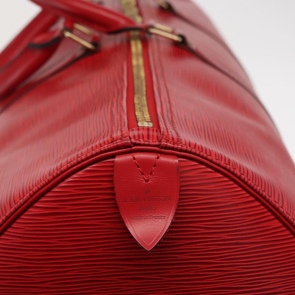 Louis Vuitton Keepall Bag Epi Leather Red Leather Travel Bag Bag (Pre-Owned)