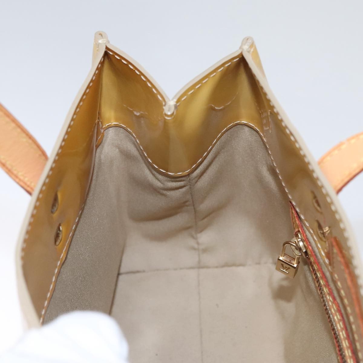 Louis Vuitton Reade Handbag Monogram Vernis Beige Patent_Leather Handbag (Pre-Owned)
