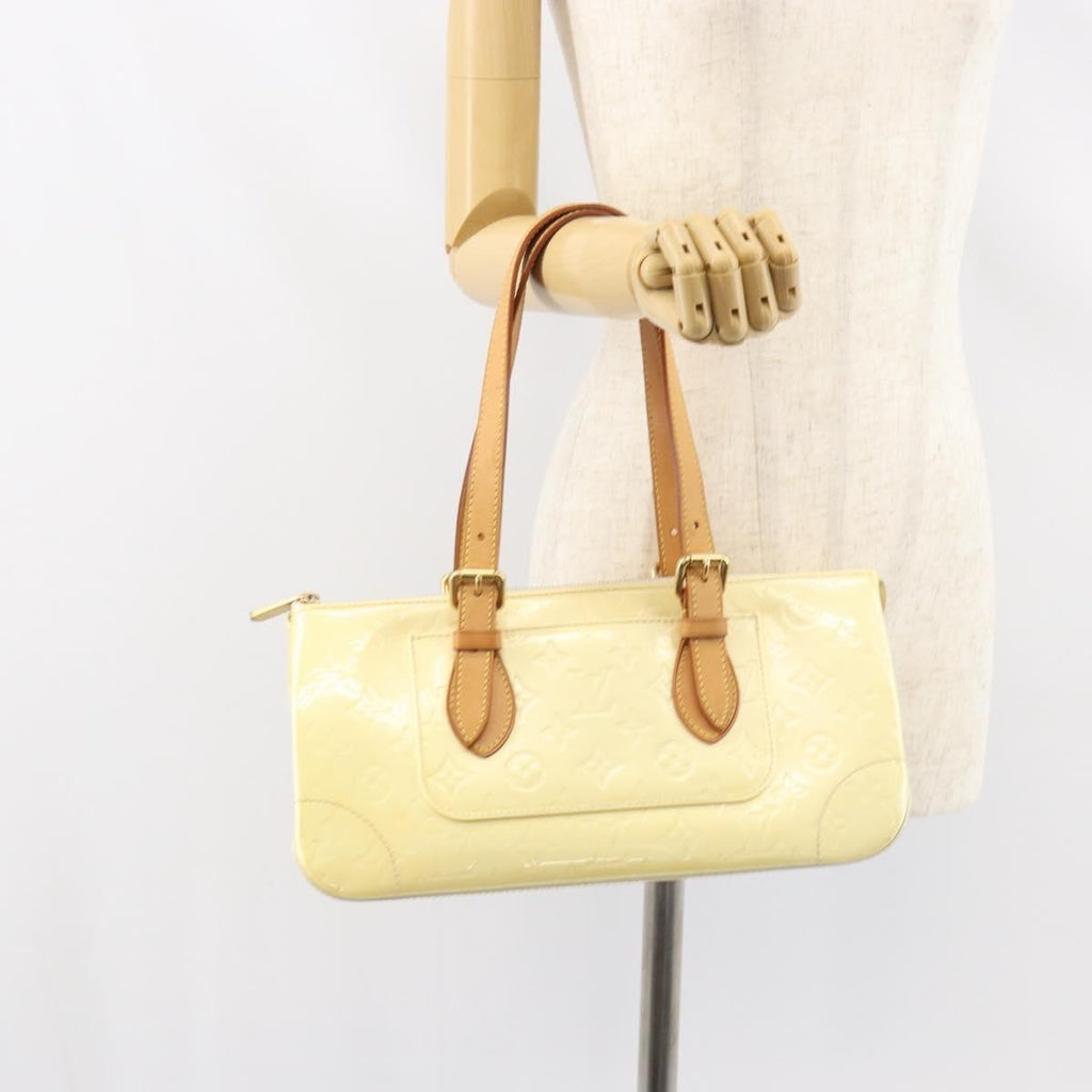 Louis Vuitton Rosewood Avenue Handbag Monogram Vernis Beige Patent_Leather Handbag (Pre-Owned)