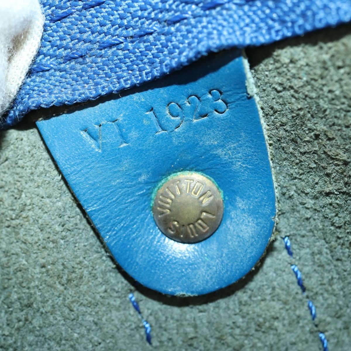 Louis Vuitton Keepall Bag Epi Leather Blue Leather Travel Bag Bag (Pre-Owned)