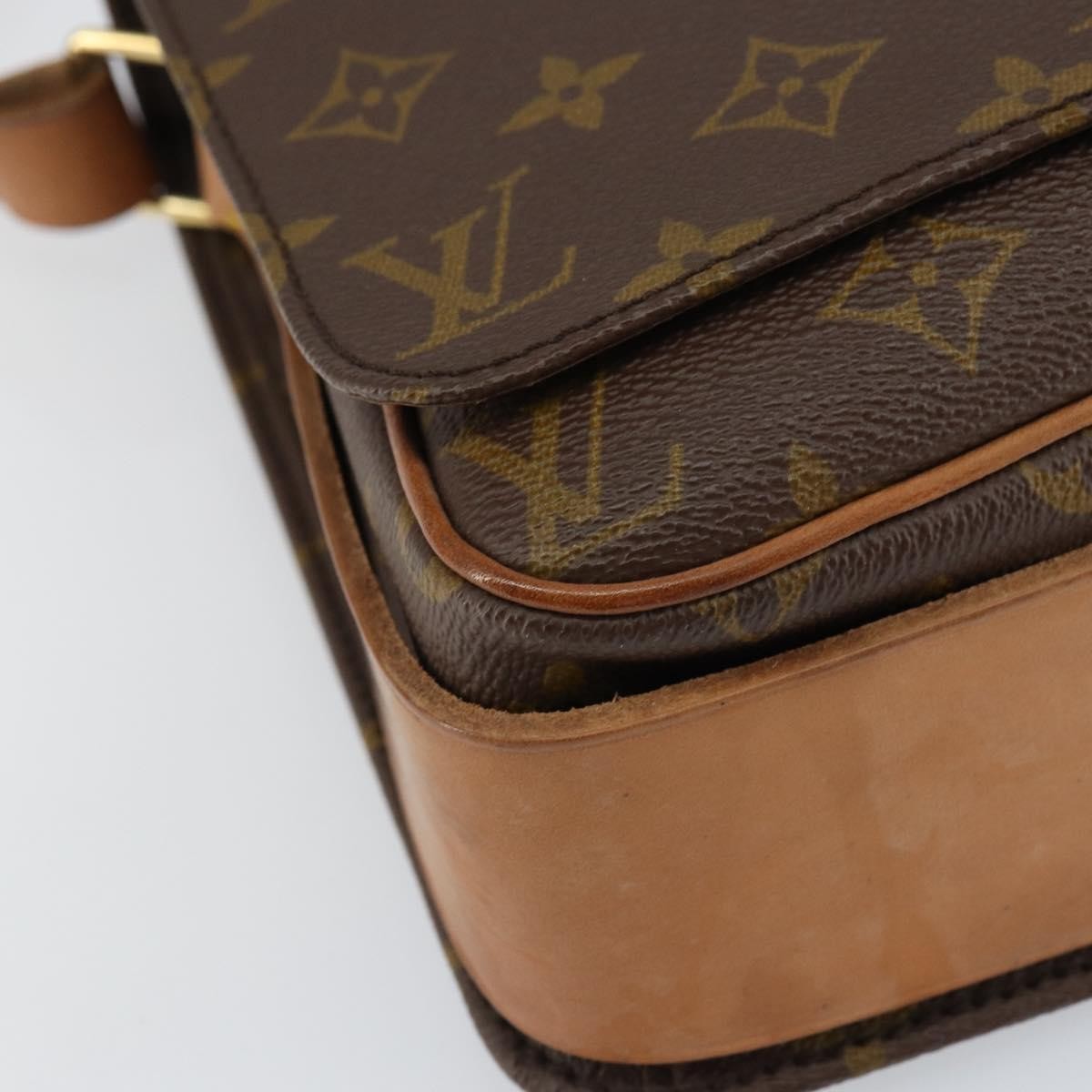 Louis Vuitton Cartouchiere Handbag Monogram Canvas Brown Canvas Shoulder Bag Bag (Pre-Owned)