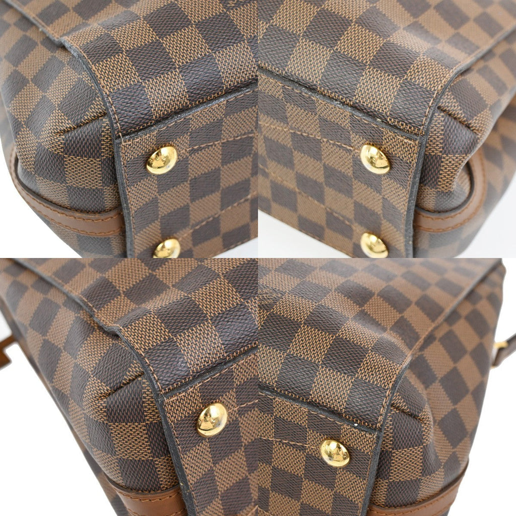 Louis Vuitton Greenwich Bag Damier Brown Leather Handbag (Pre-Owned)