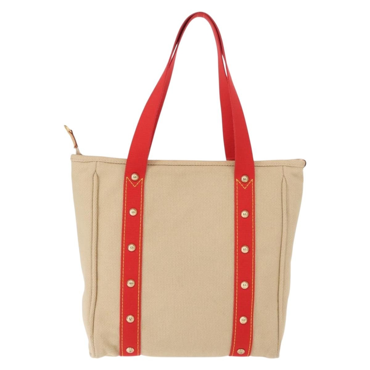 Louis Vuitton Antigua Tote Canvas Beige Canvas Tote Bag Bag (Pre-Owned)