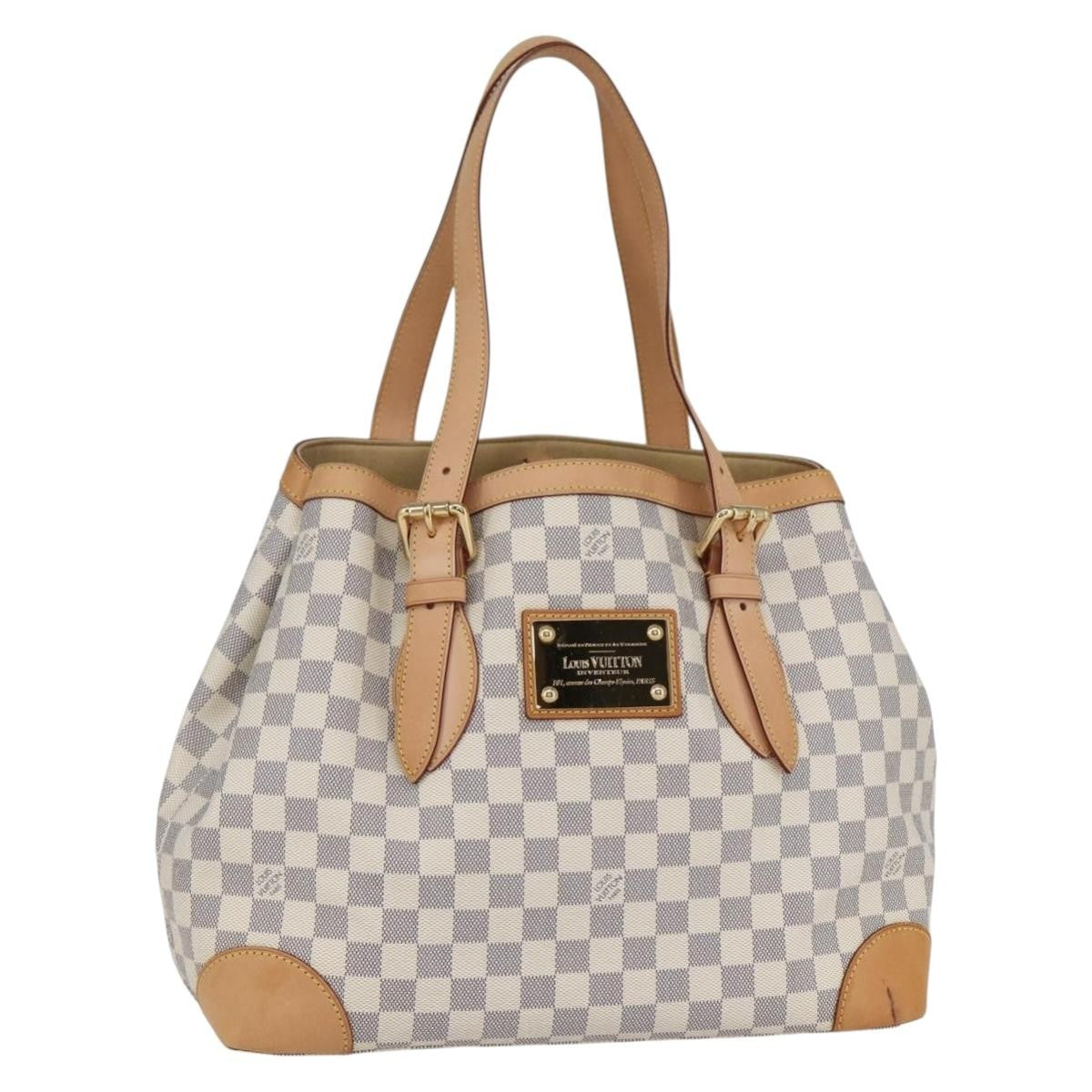 Louis Vuitton Hampstead Handbag Damier White Canvas Tote Bag Bag (Pre-Owned)