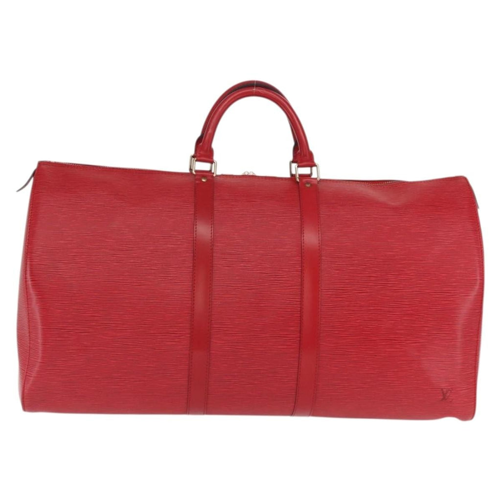 Louis Vuitton Keepall Bag Epi Leather Red Leather Travel Bag Bag (Pre-Owned)
