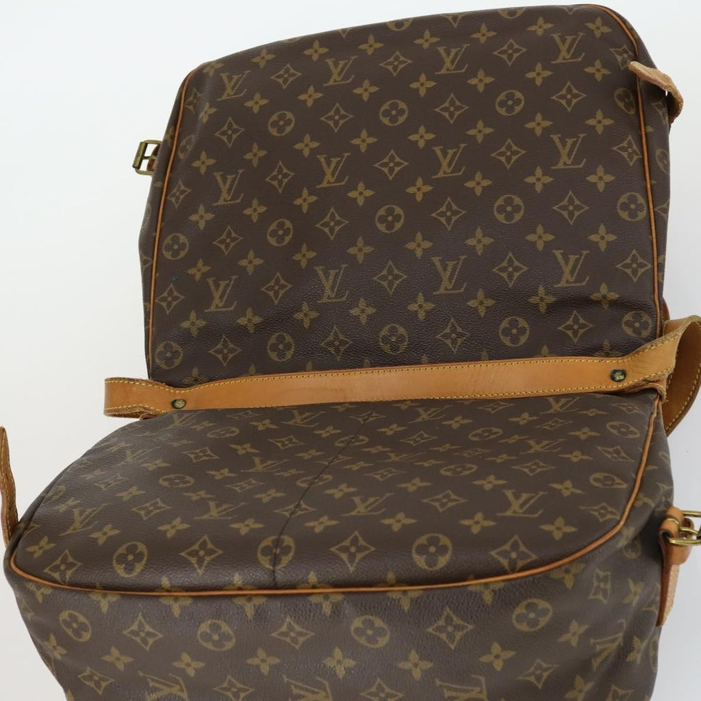 Louis Vuitton Saumur Handbag Monogram Canvas Brown Canvas Shoulder Bag Bag (Pre-Owned)
