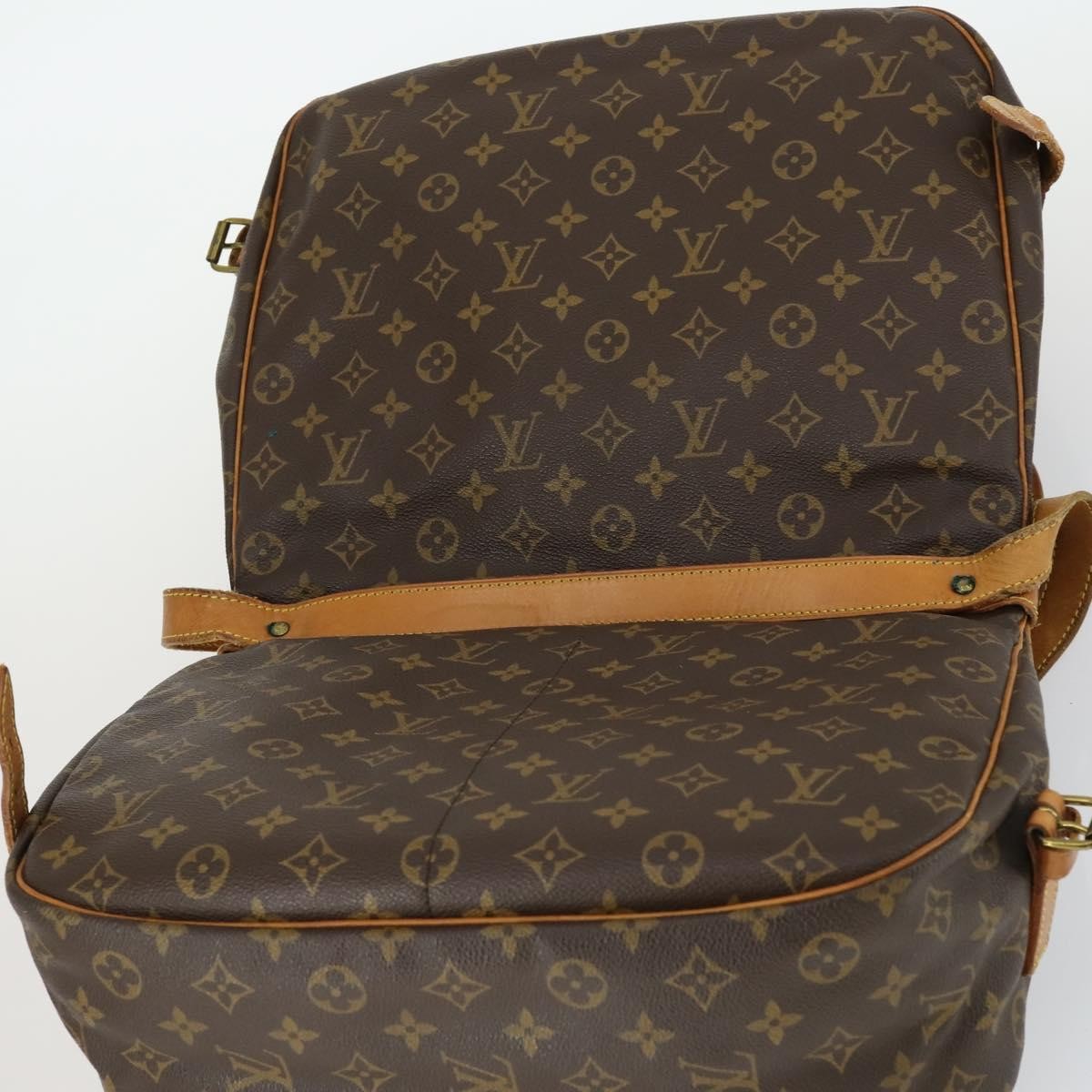 Louis Vuitton Saumur Handbag Monogram Canvas Brown Canvas Shoulder Bag Bag (Pre-Owned)