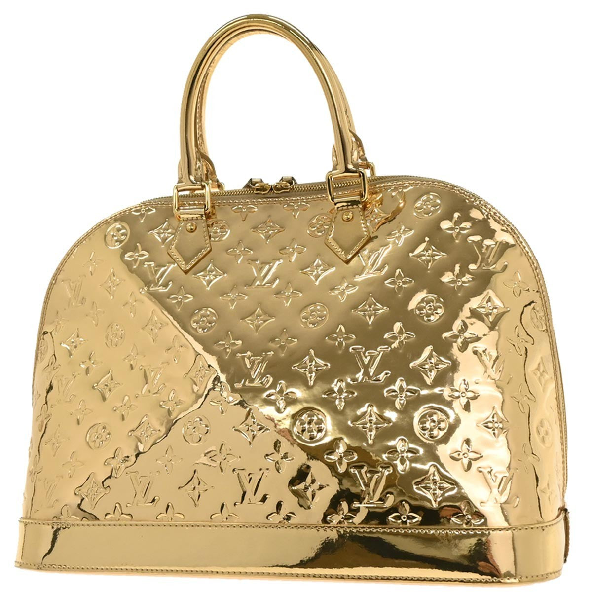 Louis Vuitton Alma Handbag Monogram Miroir Pvc Gold Canvas Handbag (Pre-Owned)