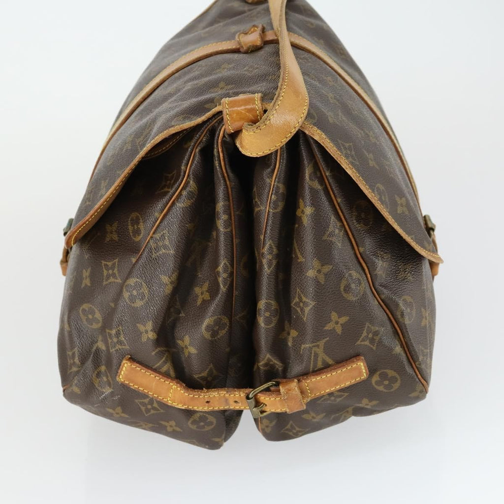 Louis Vuitton Saumur Handbag Monogram Canvas Brown Canvas Shoulder Bag Bag (Pre-Owned)