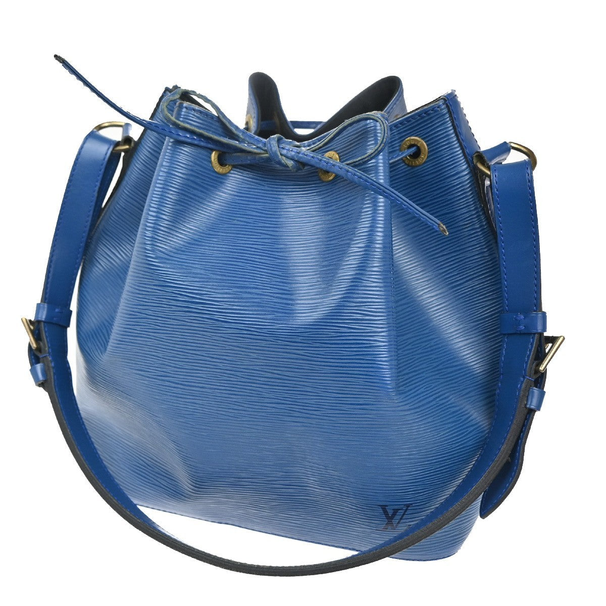 Louis Vuitton Petit Noe Handbag Epi Leather Blue Leather Shoulder Bag Bag (Pre-Owned)