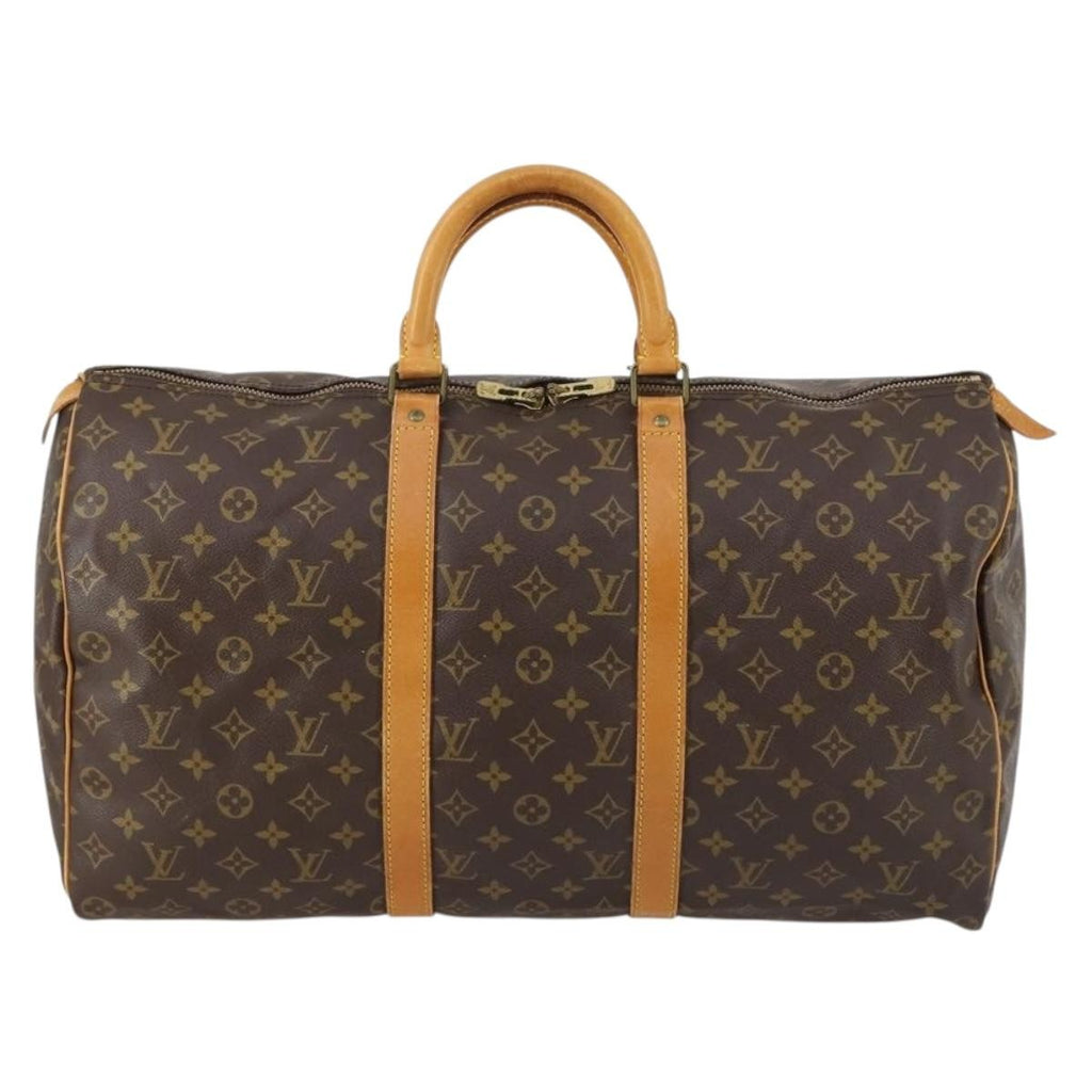 Louis Vuitton Keepall Bag Monogram Canvas Brown Canvas Travel Bag Bag (Pre-Owned)